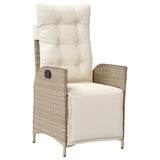 vidaXL 3-Piece Garden Lounge Set with Cushions Poly Rattan Beige