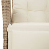 vidaXL 3-Piece Garden Lounge Set with Cushions Poly Rattan Beige