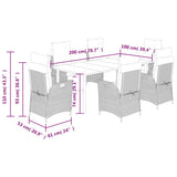 vidaXL 3-Piece Garden Lounge Set with Cushions Poly Rattan Beige
