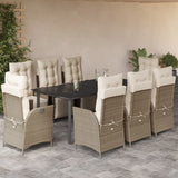 vidaXL 3-Piece Garden Lounge Set with Cushions Poly Rattan Beige