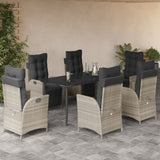vidaXL 3-Piece Garden Lounge Set with Cushions Poly Rattan Light Grey
