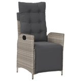 vidaXL 3-Piece Garden Lounge Set with Cushions Poly Rattan Light Grey