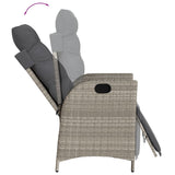 vidaXL 3-Piece Garden Lounge Set with Cushions Poly Rattan Light Grey