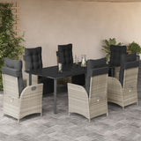 vidaXL 3-Piece Garden Lounge Set with Cushions Poly Rattan Light Grey
