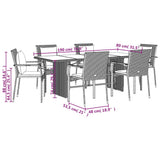 vidaXL 7-delige Tuinset met kussens poly rattan zwart