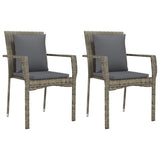 vidaXL 7-Piece Garden Dining Set with Cushions Poly Rattan Black