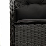 vidaXL 7-delige Tuinset met kussens poly rattan zwart