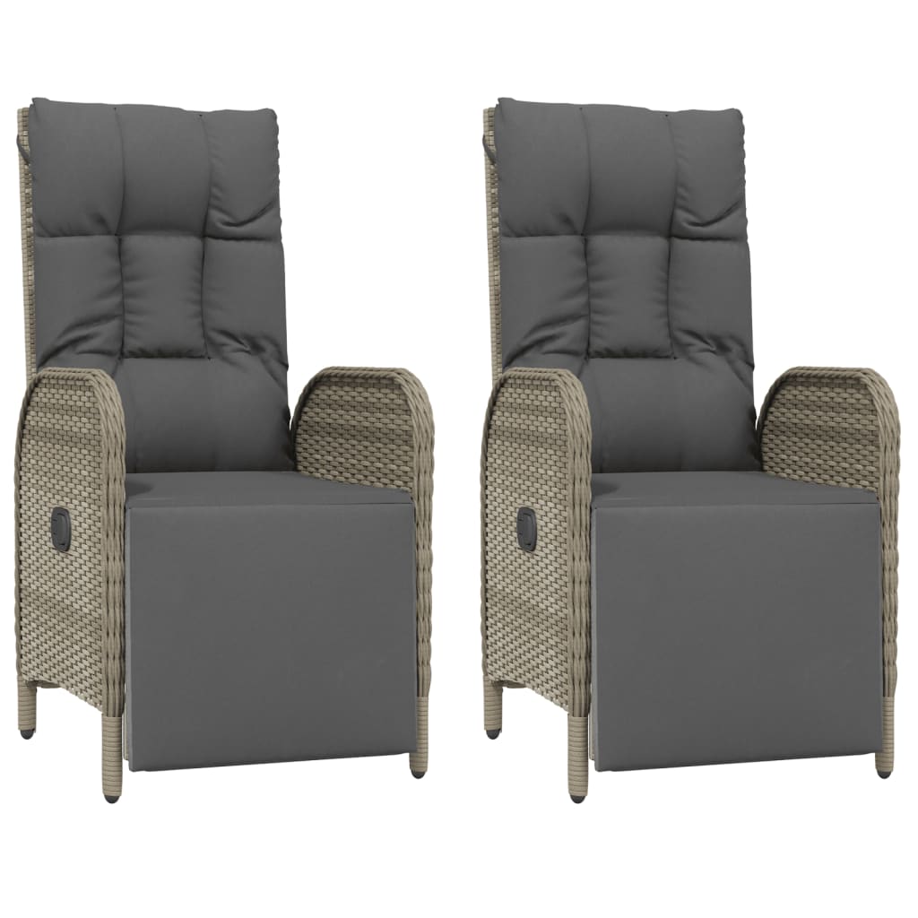 vidaXL 7-delige Tuinset met kussens poly rattan zwart