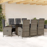 vidaXL 7-delige Tuinset met kussens poly rattan zwart