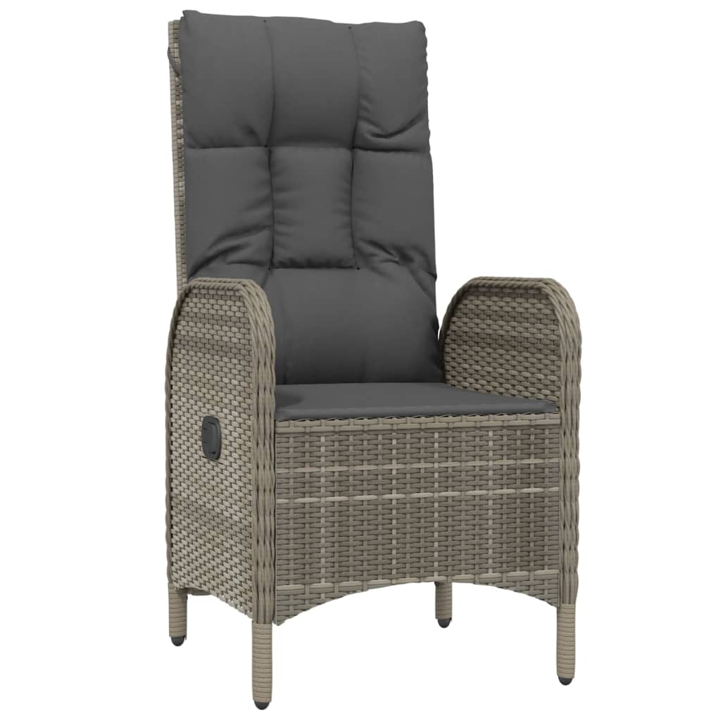 vidaXL 7-delige Tuinset met kussens poly rattan zwart