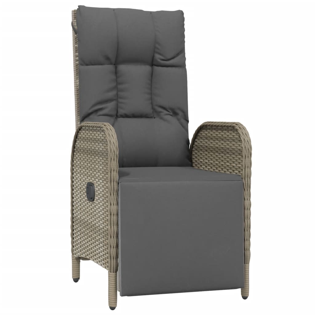 vidaXL 7-delige Tuinset met kussens poly rattan zwart