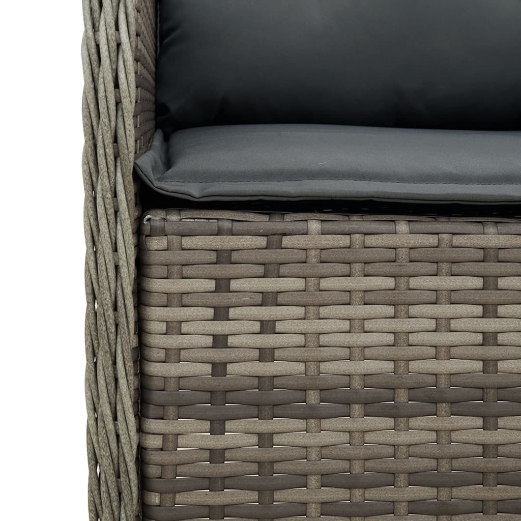 vidaXL 7-delige Tuinset met kussens poly rattan zwart