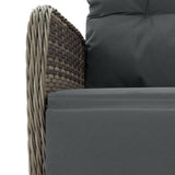 vidaXL 7-delige Tuinset met kussens poly rattan zwart