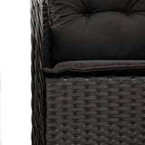 vidaXL 7-delige Tuinset met kussens poly rattan zwart