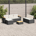 vidaXL Ensemble de salon 5 pièces avec coussins poly rotin acacia noir