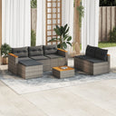 vidaXL Ensemble de salon 5 pièces avec coussins poly rotin acacia noir