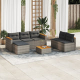 vidaXL 5-delige Loungeset met kussens poly rattan acacia zwart
