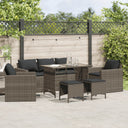 vidaXL 6-delige Loungeset met kussens poly rattan zwart