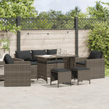 vidaXL 6-delige Loungeset met kussens poly rattan zwart