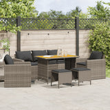 vidaXL 6-delige Loungeset met kussens poly rattan zwart