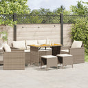 vidaXL 6-delige Loungeset met kussens poly rattan zwart