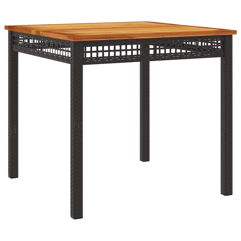 vidaXL 3-delige Tuinset met kussens poly rattan zwart