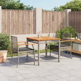 vidaXL 3-Piece Garden Lounge Set with Cushions Poly Rattan Grey