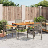 vidaXL 3-Piece Garden Lounge Set with Cushions Poly Rattan Grey