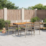 vidaXL 3-Piece Garden Lounge Set with Cushions Poly Rattan Grey