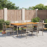 vidaXL 3-Piece Garden Lounge Set with Cushions Poly Rattan Grey