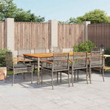 vidaXL 3-Piece Garden Lounge Set with Cushions Poly Rattan Grey