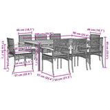 vidaXL 3-Piece Garden Lounge Set with Cushions Poly Rattan Grey