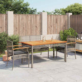 vidaXL 3-Piece Garden Lounge Set with Cushions Poly Rattan Grey