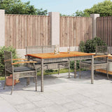 vidaXL 3-Piece Garden Lounge Set with Cushions Poly Rattan Grey