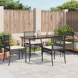 vidaXL 3-delige Tuinset met kussens poly rattan zwart