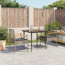 vidaXL 3-delige Tuinset met kussens poly rattan zwart