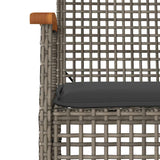 vidaXL 3-delige Tuinset met kussens poly rattan zwart