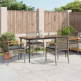 vidaXL 3-delige Tuinset met kussens poly rattan zwart