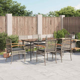 vidaXL 3-delige Tuinset met kussens poly rattan zwart