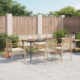 vidaXL 3-delige Tuinset met kussens poly rattan zwart