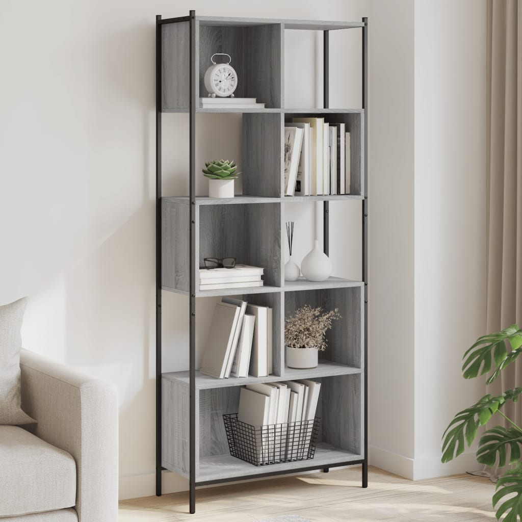 vidaXL Boekenkast 72x28x172 cm bewerkt hout zwart