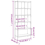 vidaXL Boekenkast 72x28x172 cm bewerkt hout zwart