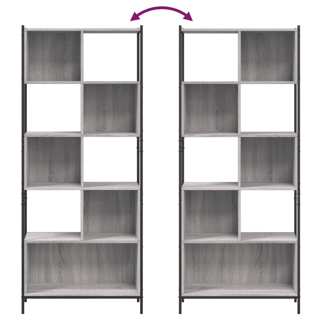 vidaXL Boekenkast 72x28x172 cm bewerkt hout zwart