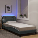 vidaXL Cadre de lit avec matelas à LED "Hvar" 80x200 cm plaques de lumière