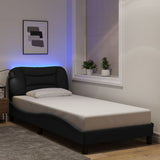 vidaXL Bedframe met LED zonder matras "Hvar" 80x200 cm stof lichtgrijs
