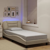 vidaXL Bedframe met LED zonder matras "Hvar" 80x200 cm stof lichtgrijs