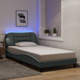 vidaXL Bedframe met LED zonder matras "Hvar" 80x200 cm stof lichtgrijs