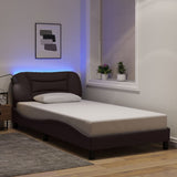 vidaXL Bedframe met LED zonder matras "Hvar" 80x200 cm stof lichtgrijs