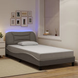 vidaXL Bedframe met LED zonder matras "Hvar" 80x200 cm stof lichtgrijs