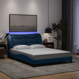 vidaXL Bedframe met LED zonder matras "Hvar" 80x200 cm stof lichtgrijs